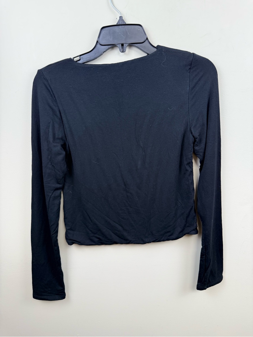 Re ona black thick long sleeve stretchy crop top large - Picture 7 of 9